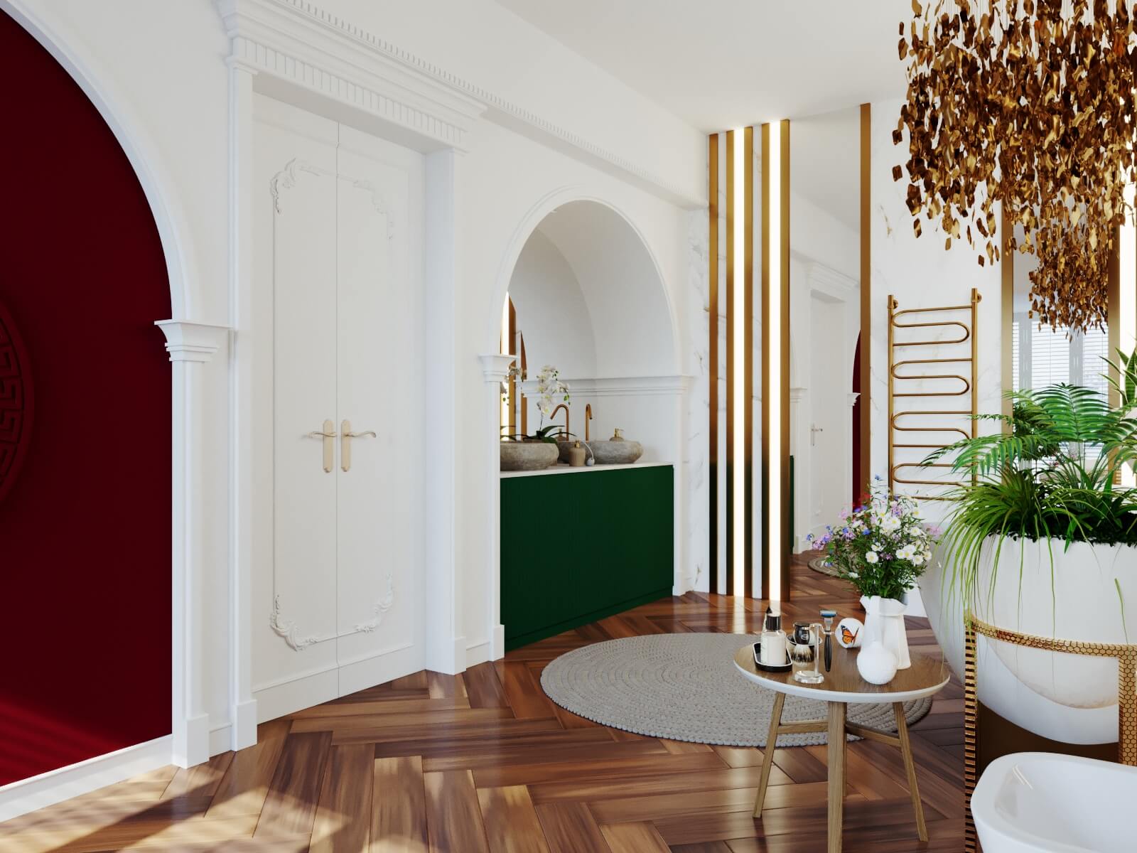 Дизайн ванной комнаты в загородном доме, г. Тула