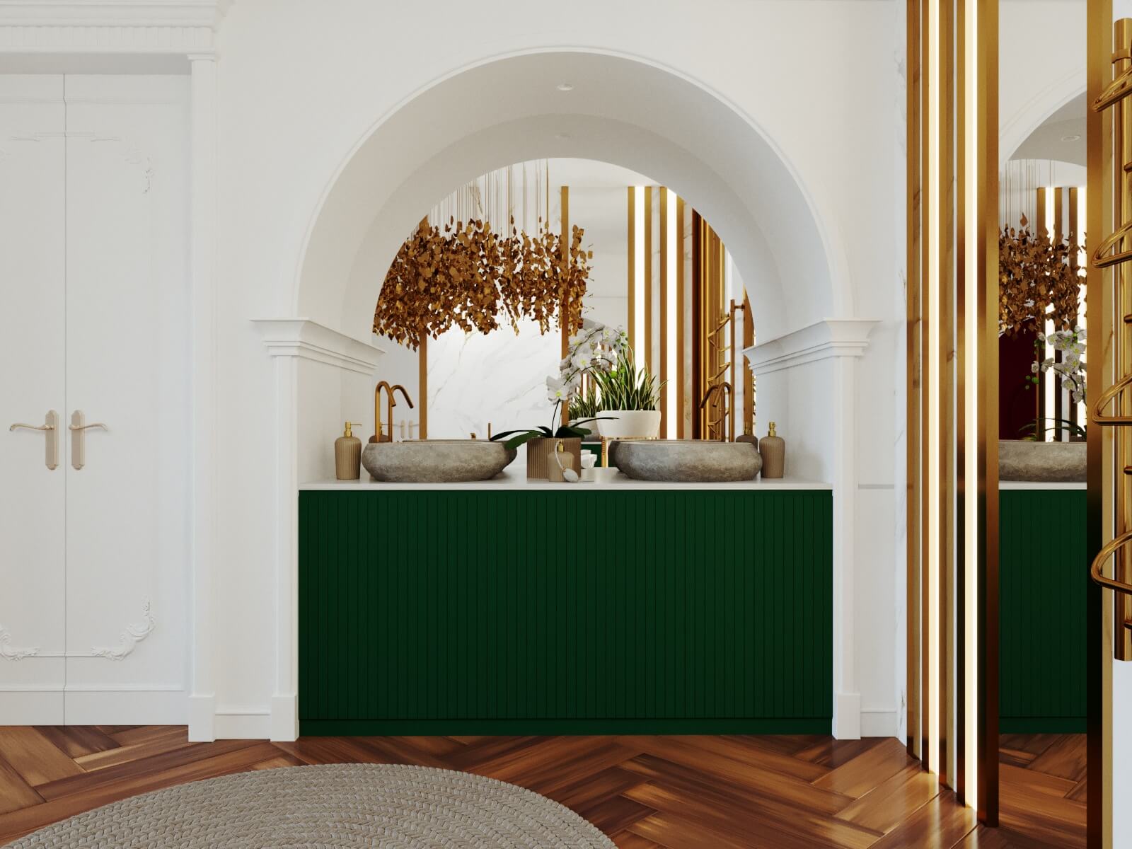 Дизайн ванной комнаты в загородном доме, г. Тула