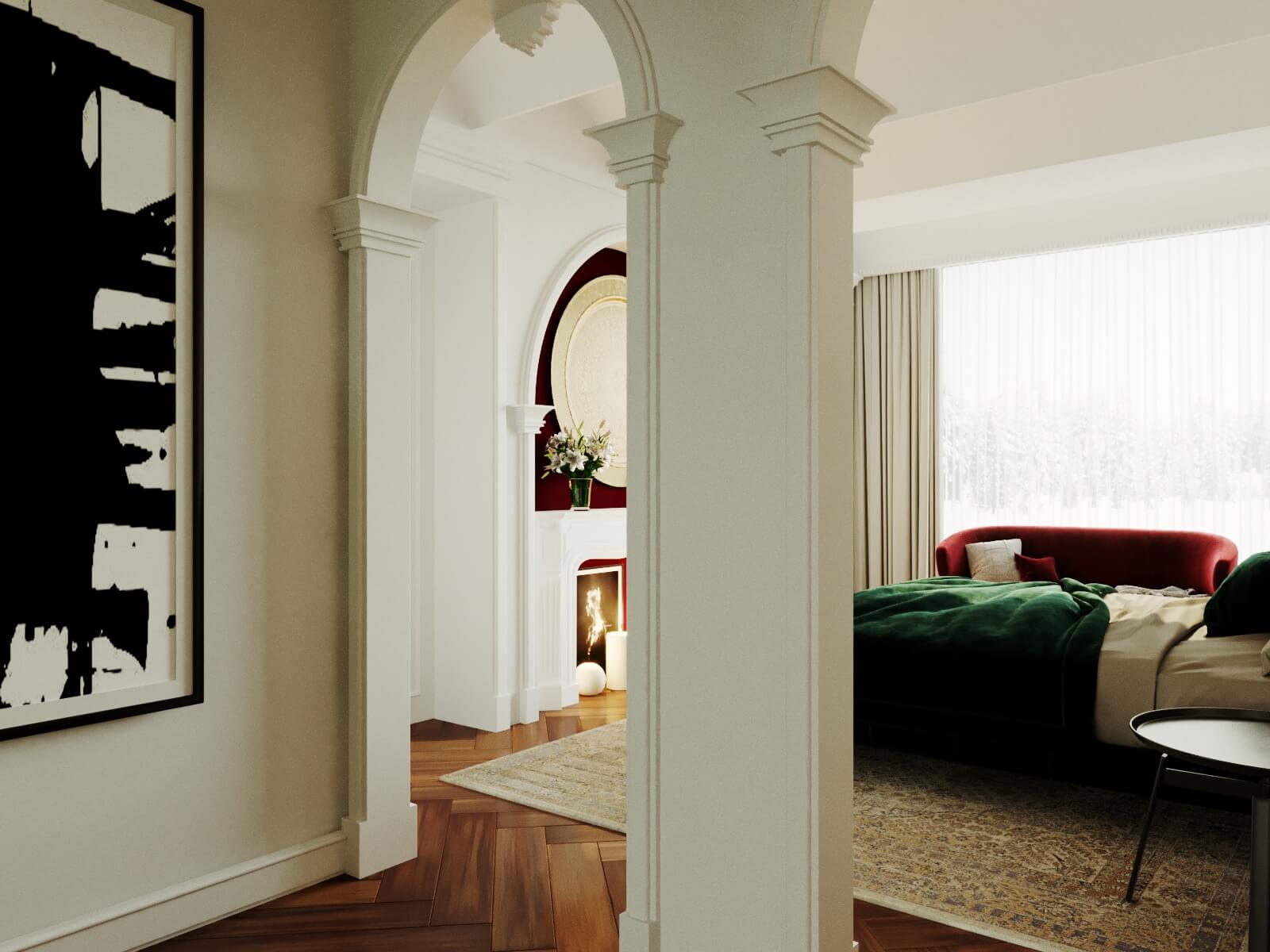 Дизайн спальни в частном доме. г. Тула 