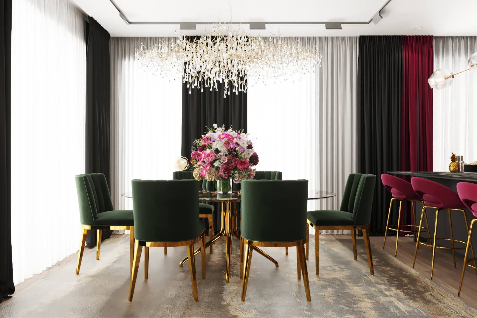 Дизайн кухни-гостиной в загородном доме, г. Калуга 