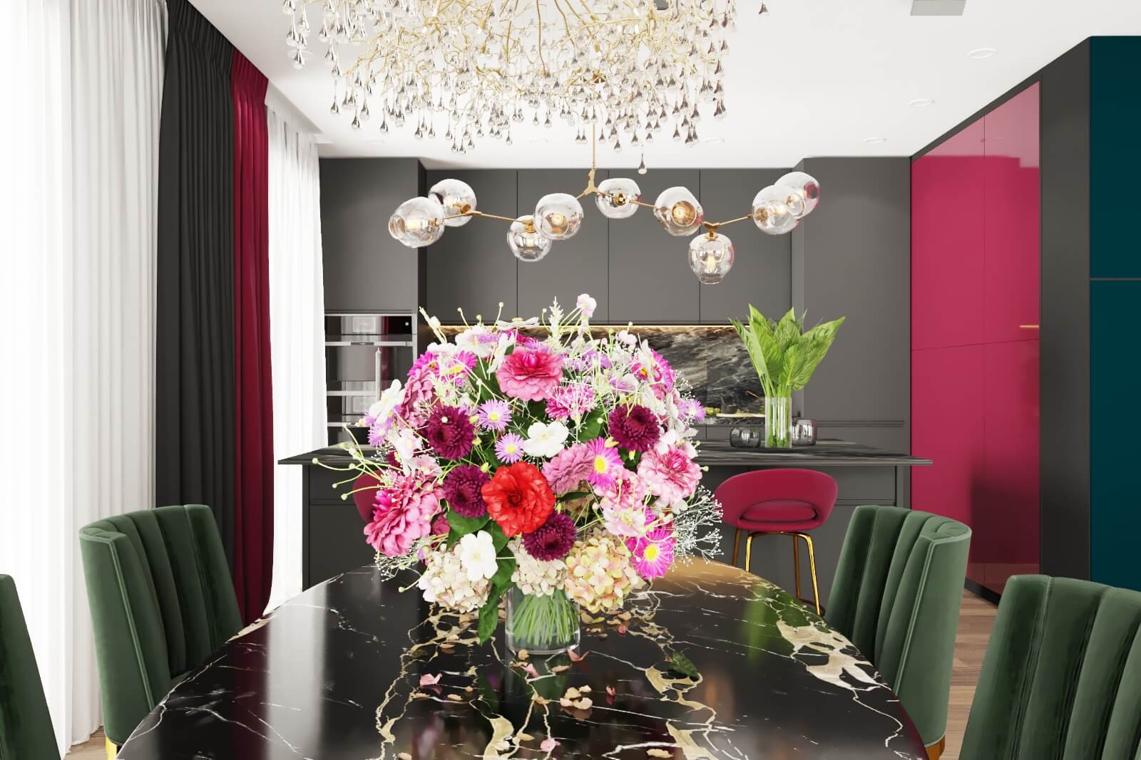 Дизайн кухни-гостиной в загородном доме, г. Калуга 