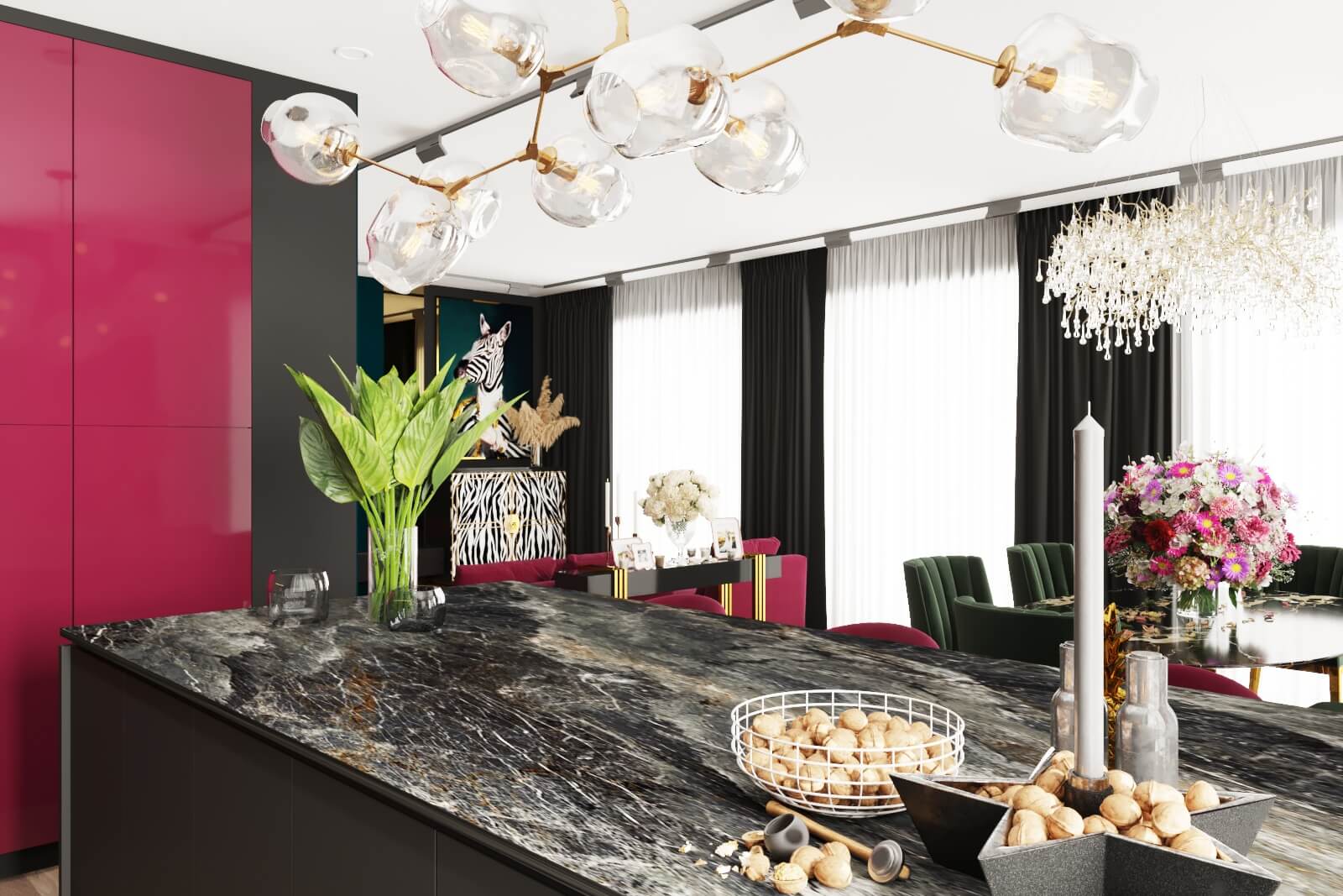 Дизайн кухни-гостиной в загородном доме, г. Калуга 