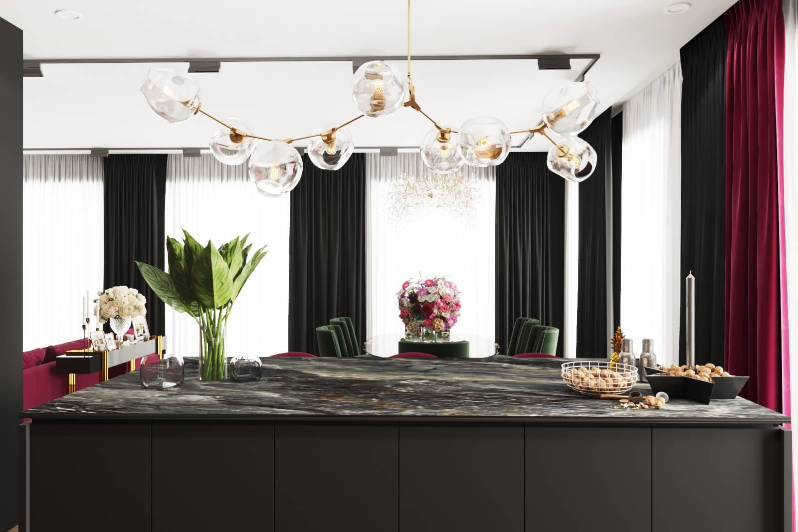 Дизайн кухни-гостиной в загородном доме, г. Калуга 