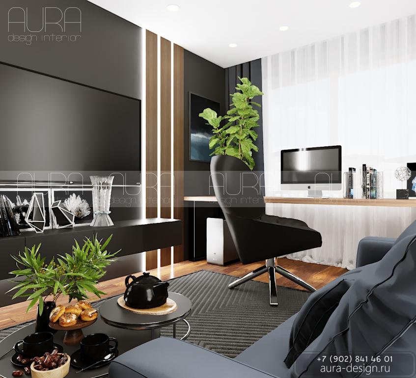 Дизайн-проект кабинета в ЖК «Дома цвета кофе»