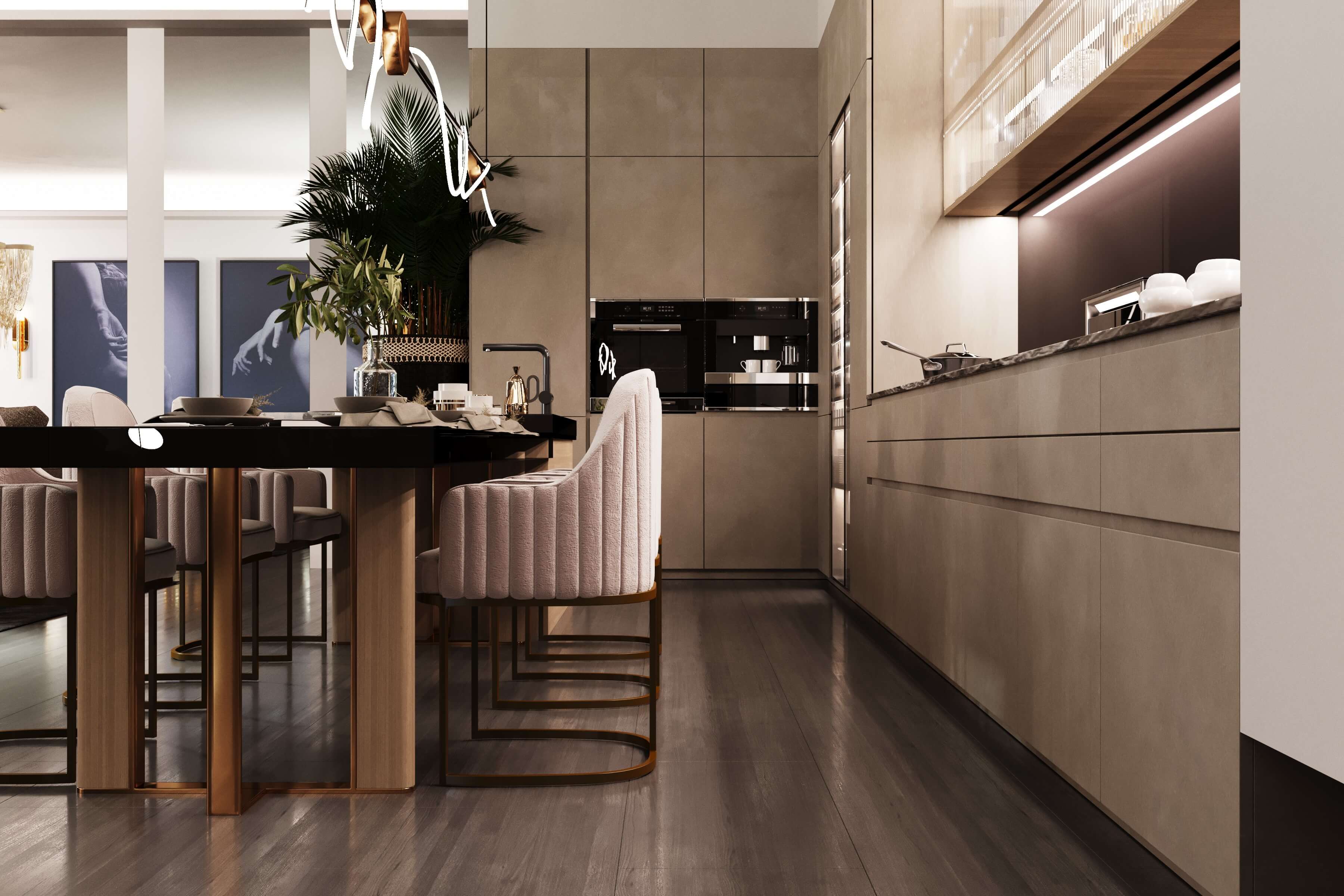 Дизайн кухни-гостиной, г. Подольск