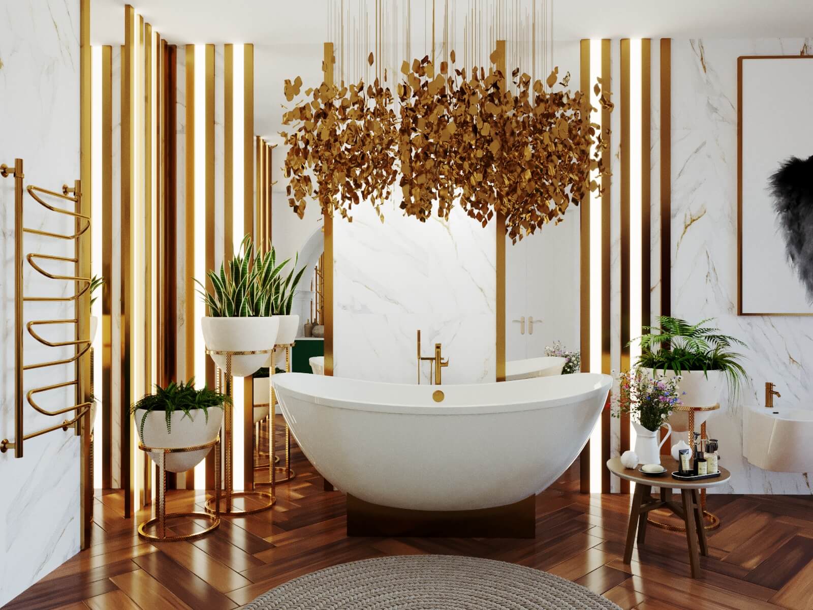 Дизайн ванной комнаты в загородном доме, г. Тула