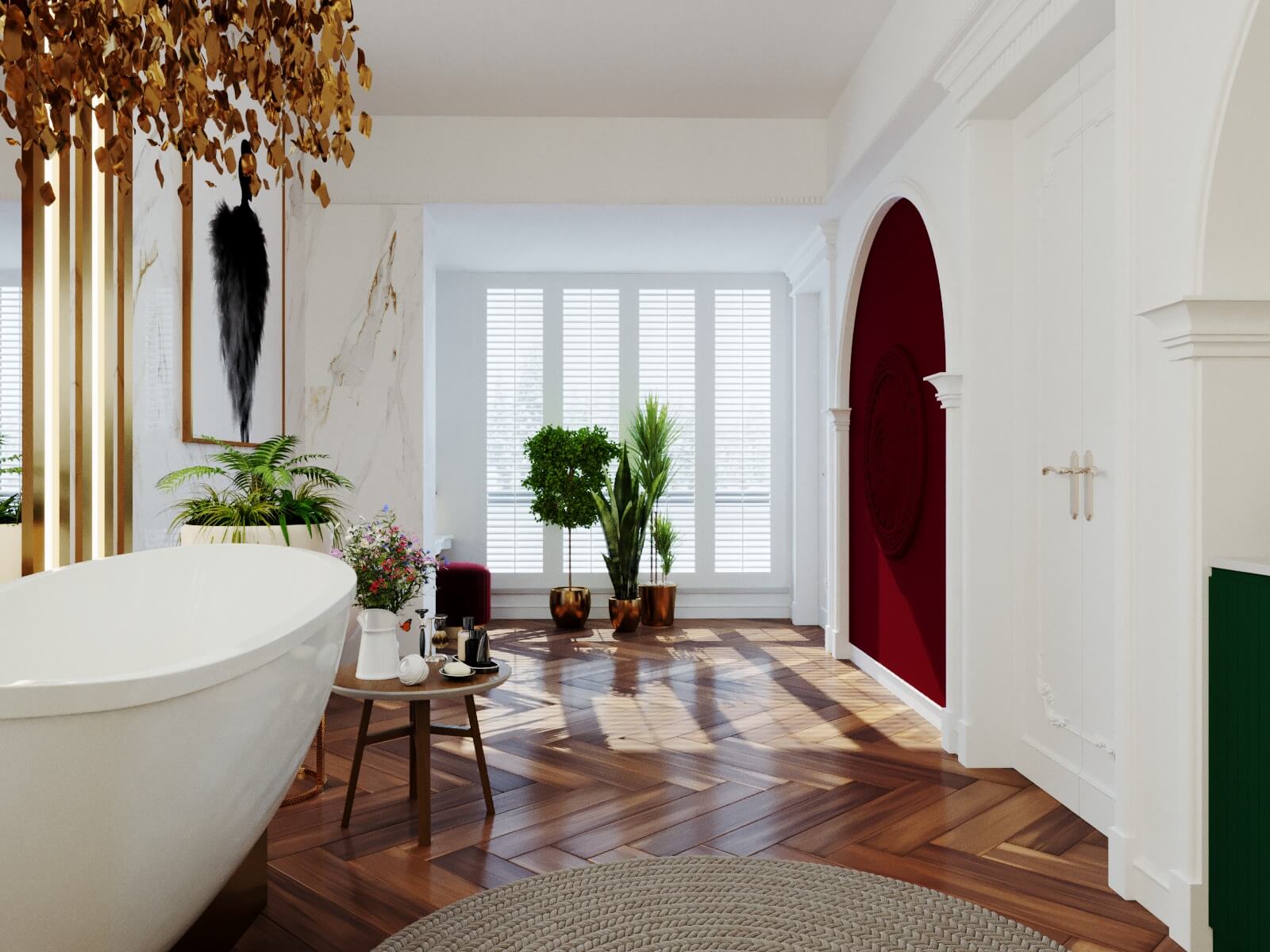 Дизайн ванной комнаты в загородном доме, г. Тула